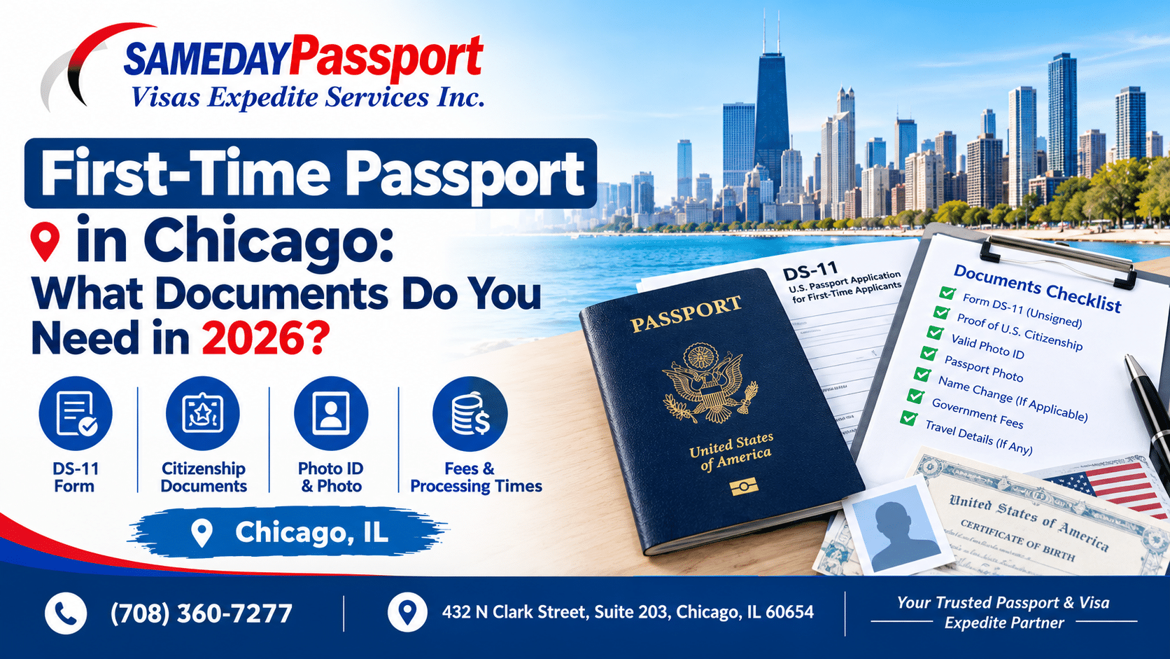 First time passport documents checklist for Chicago applicants in 2026